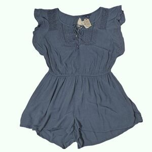 American Eagle Outfitters Women Rusty Teal Boho Romper Pockets Travel Vacation M